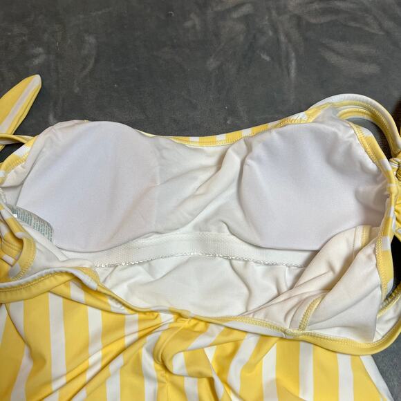 Kona Sol Women's Striped Square Neck One Piece Swimsuit Size Large NEW - Picture 8 of 13